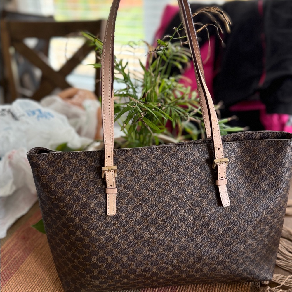 Celine Brown Patterned Tote Bag